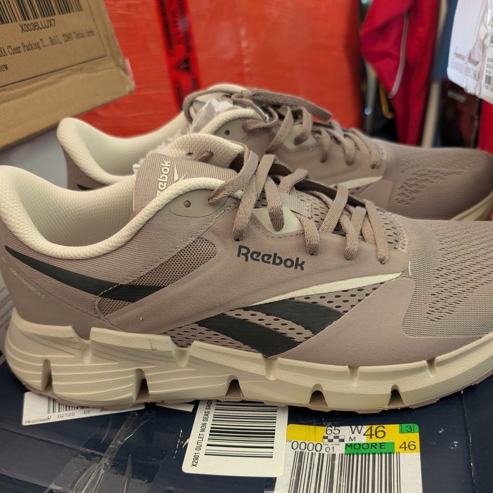 New Reebok Zig Dynamica 5 Mens Running Shoes Taupe Beige Size 11